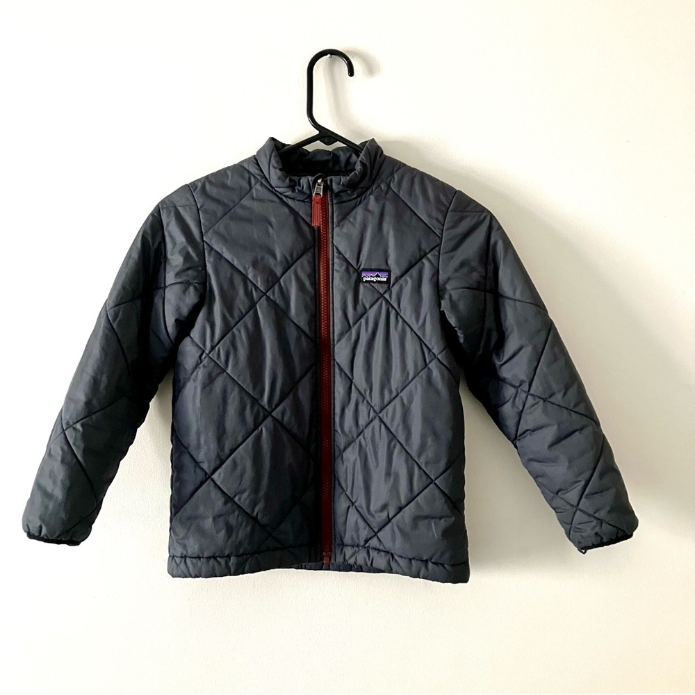 Patagonia Boy's Diamond Quilted Jacket Slate Grey Size 8